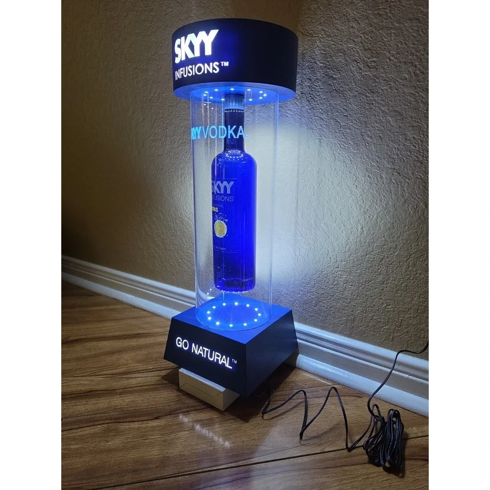 SKYY Vodka Infusions Levitating Bottle‎ Bar LED Display 2008 Promo Original Box